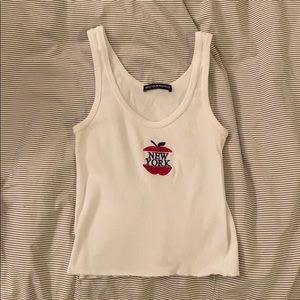 Brandy Melville White New York Tank Top